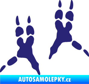 Samolepka Papoušek 008 stopy pravá střední modrá