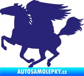 Samolepka Pegas 001 levá okřídlený kůň střední modrá