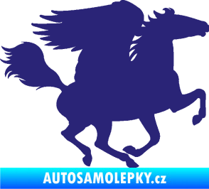 Samolepka Pegas 001 pravá okřídlený kůň střední modrá