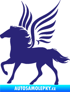 Samolepka Pegas 002 levá okřídlený kůň střední modrá