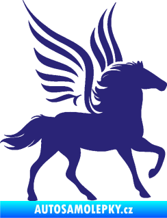 Samolepka Pegas 002 pravá okřídlený kůň střední modrá