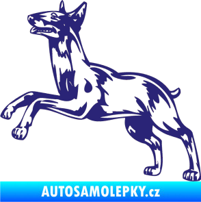 Samolepka Pes 015 levá Bulteriér střední modrá