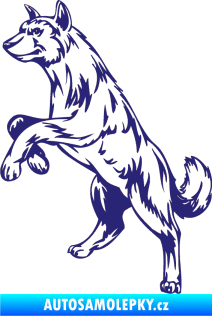 Samolepka Pes 025 levá střední modrá