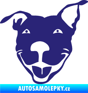 Samolepka Pes 072 levá Pitbull střední modrá