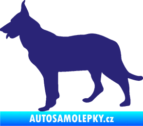 Samolepka Pes 079 levá Německý ovčák střední modrá