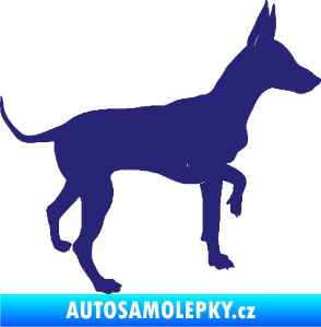 Samolepka Pes 093 pravá Pražský krysařík střední modrá