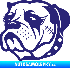 Samolepka Pes 097 levá Buldok střední modrá