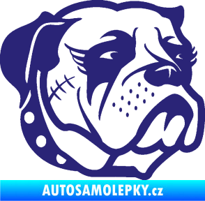 Samolepka Pes 097 pravá Buldok střední modrá