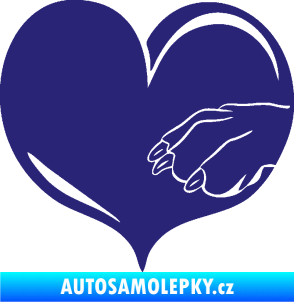 Samolepka Pes 102 pravá packa střední modrá