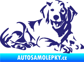 Samolepka Pes 106 pravá Retrívr střední modrá