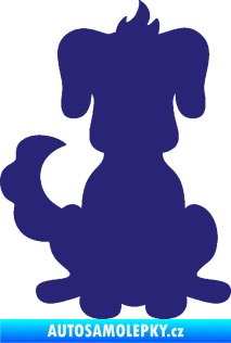 Samolepka Pes 113 levá kreslená silueta střední modrá