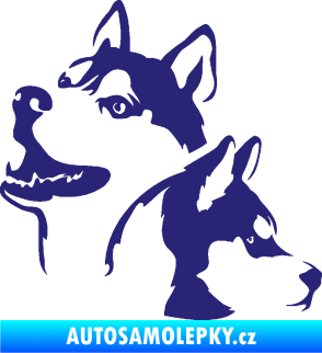 Samolepka Pes 117 levá husky střední modrá