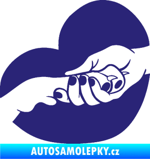 Samolepka Pes 129 levá packa v ruce střední modrá