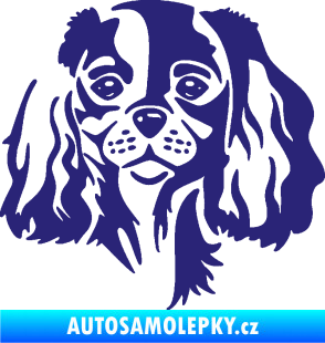 Samolepka Pes 132 pravá Cavalier king Charles spaniel střední modrá