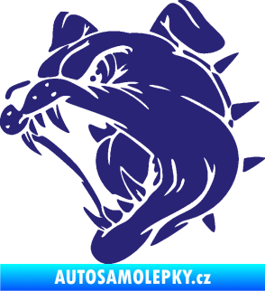 Samolepka Pes 136 levá rozzuřený buldok střední modrá