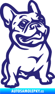 Samolepka Pes 139 pravá francouzský buldoček střední modrá