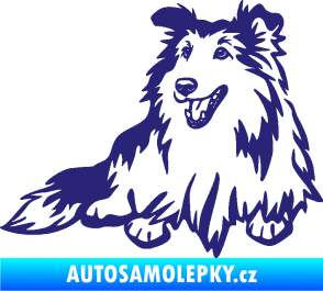 Samolepka Pes 162 levá sheltie střední modrá