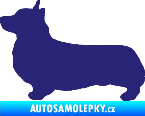 Samolepka Pes 164 levá Welsh Corgi Pembroke střední modrá