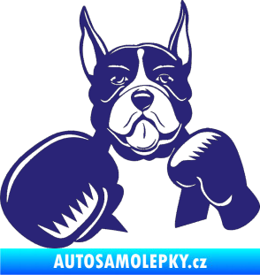 Samolepka Pes 183 levá boxer střední modrá