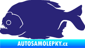 Samolepka Piraňa 001 levá dravá ryba střední modrá