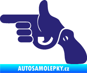 Samolepka Pistole 002 levá han gun střední modrá