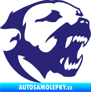 Samolepka Pitbull hlava 001 pravá střední modrá