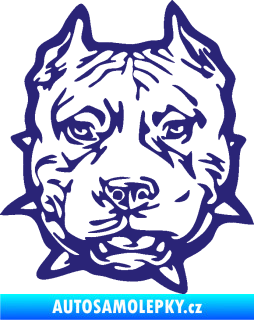 Samolepka Pitbull hlava 003 levá střední modrá