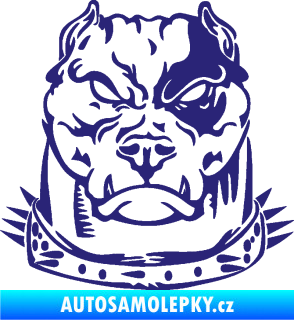 Samolepka Pitbull hlava 005 levá střední modrá