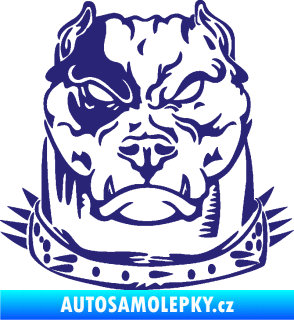 Samolepka Pitbull hlava 005 pravá střední modrá