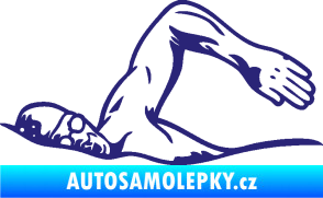 Samolepka Plavání levá 002  střední modrá