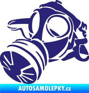 Samolepka Plynová maska levá střední modrá