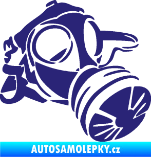 Samolepka Plynová maska pravá střední modrá