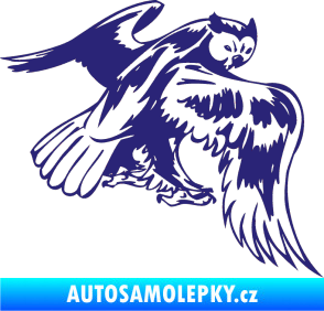 Samolepka Predators 100 pravá sova střední modrá