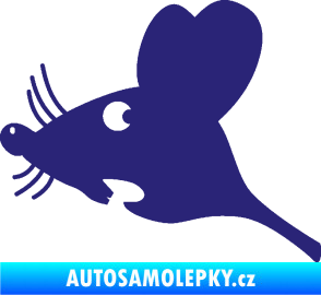 Samolepka Překvapená myš levá střední modrá