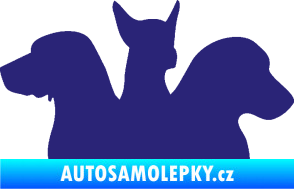 Samolepka Psi 001 pravá skupinka střední modrá