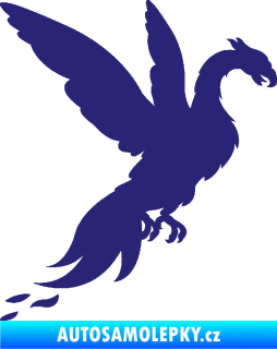 Samolepka Pták Fénix 001 pravá střední modrá