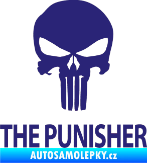 Samolepka Punisher 002 s nápisem střední modrá