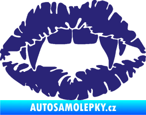 Samolepka Pusa 005 upíří polibek střední modrá