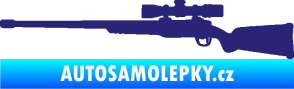 Samolepka Puška 002 levá lovecká střední modrá