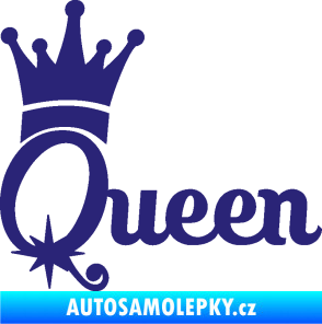 Samolepka Queen 002 s korunkou střední modrá