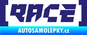 Samolepka Race nápis střední modrá