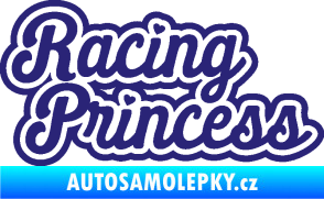 Samolepka Racing princess nápis střední modrá
