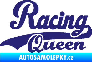 Samolepka Racing Queen nápis střední modrá