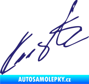 Samolepka Podpis Roman Kresta  střední modrá