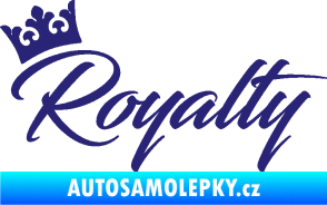 Samolepka Royalty s korunkou nápis střední modrá