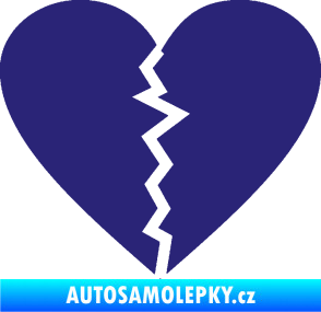 Samolepka Rozbité srdce 001  střední modrá