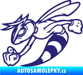 Samolepka Rozzuřená vosa 001 levá střední modrá
