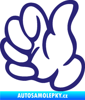 Samolepka Ruka 002 levá palec nahoru střední modrá