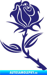 Samolepka Růže 002 levá střední modrá