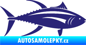 Samolepka Ryba 013 pravá tuňák střední modrá